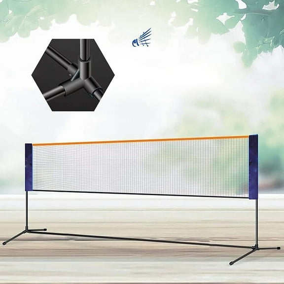 Miumaeov 20ft Portable Badminton Net Set, Height & Width Adjustable Sports Net with Steel Pipe, Carry Bag for Kids Volleyball, Tennis, Indoor, Outdoor Easy Setup