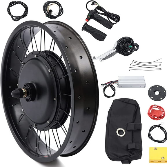 Miumaeov 20in Electric E-Bike Front Wheel Bicycle Motor Conversion Kit Fat Tire 48V 1000W