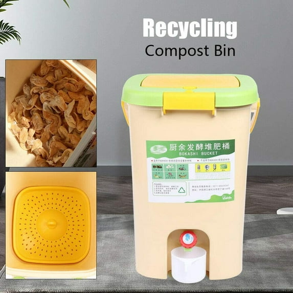 Miumaeov 21L Kitchen Compost Bin Kitchen Food Trash Compost Bin Waste Recycle Bucket