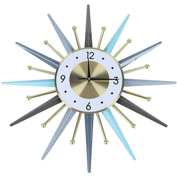 Miumaeov 23" Vintage Wall Clock Retro Metal Silent Clock Nordic Style Home Decoration