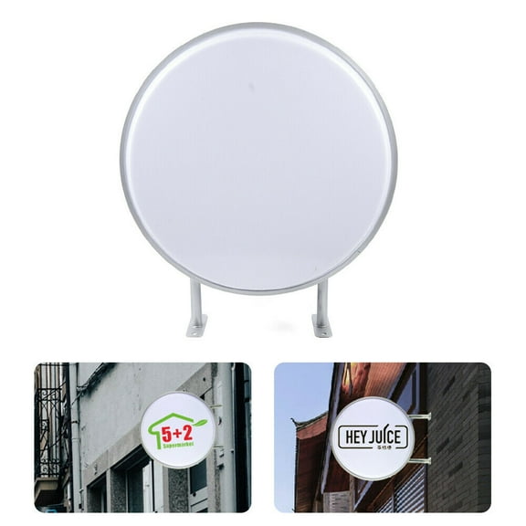 Miumaeov 24'' LED Light Box Sign Round Double-Side Outdoor Advertising Illuminated Projecting Sign Waterproof Blank