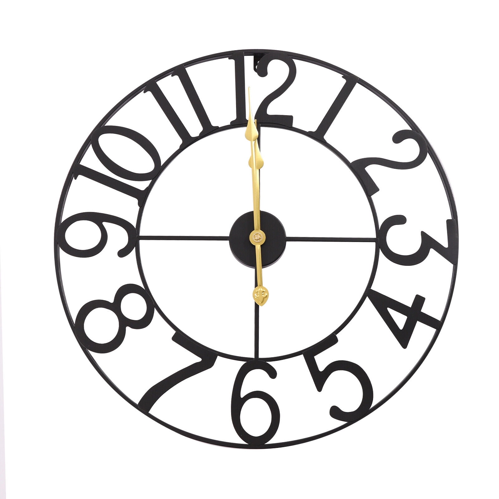 "Miumaeov 24"" Large Rustic Iron Wall Clock, Wrought Hanging Decor for Indoor/Outdoor, Bedroom