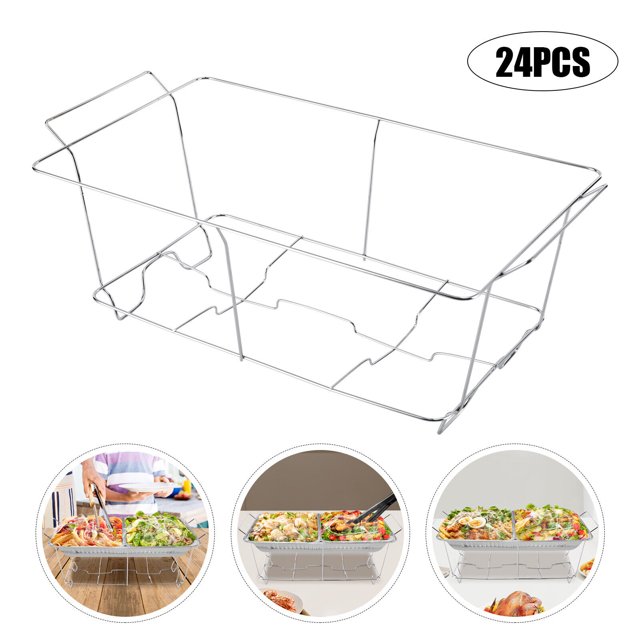 Miumaeov 24 Pack Foldable Chafing Dish Wire Rack Portable Stackable Buffet Stand Stand Full Size