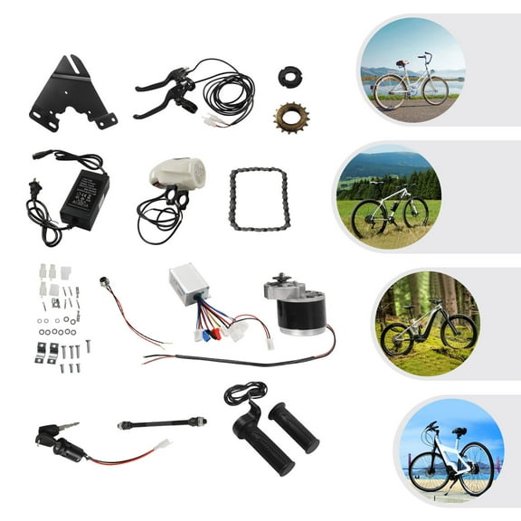 Miumaeov 24V 250W Bicycle Electric Conversion Installation Kit Brush Motor Twist Throttle