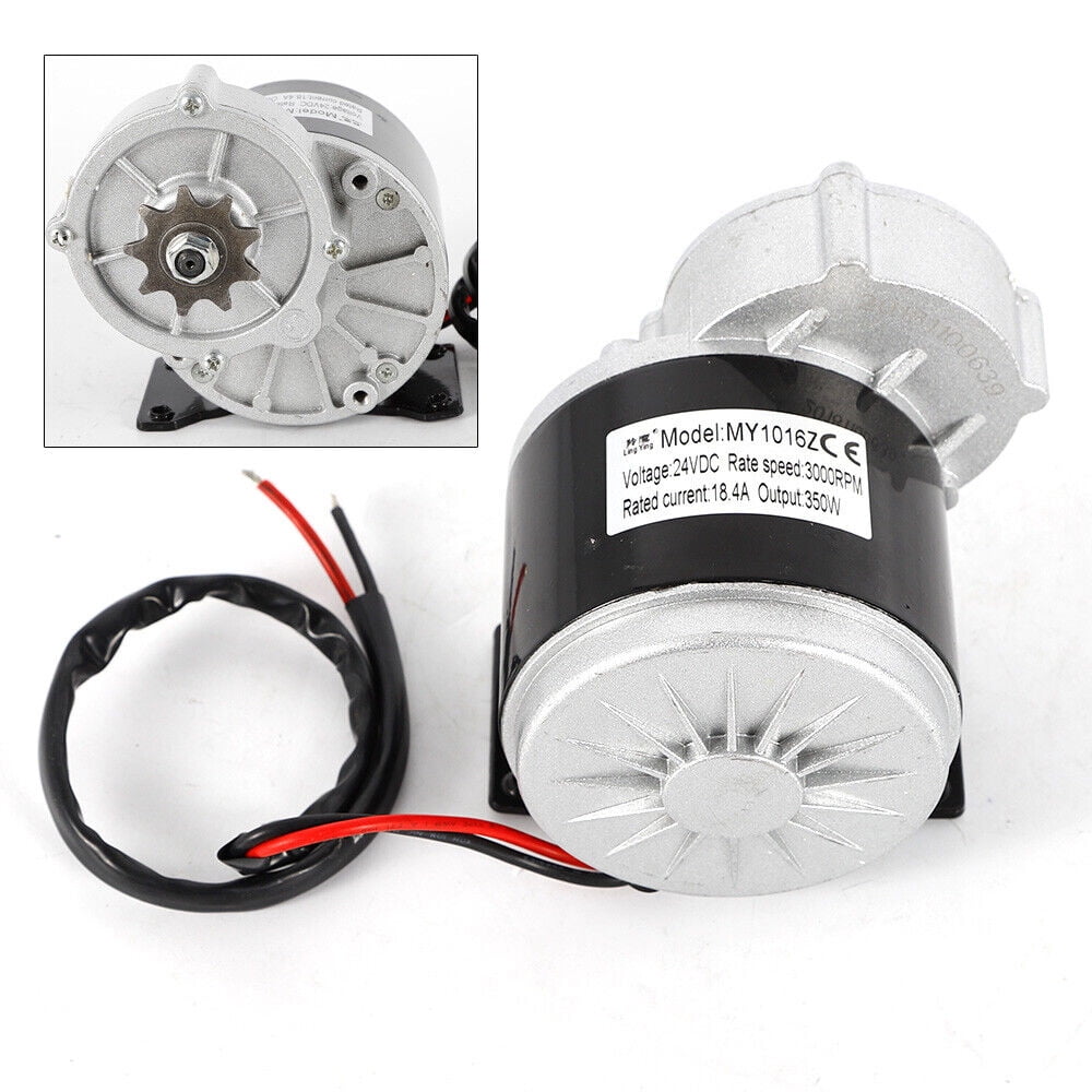 Miumaeov 24V 350W DC Brushed Gear Reduction Electric Motor with 9 Teeth Sprocket for Electric Tricycle E-Bike Scooter MY1016Z3