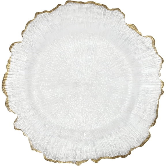 Miumaeov 25 Pcs Clear Gold Rimmed Plastic Dinner Plates (12.6 inch),Thanksgiving Rose Gold Rimmed Plastic Dinner Plates Autumn Plastic Dinner Plates