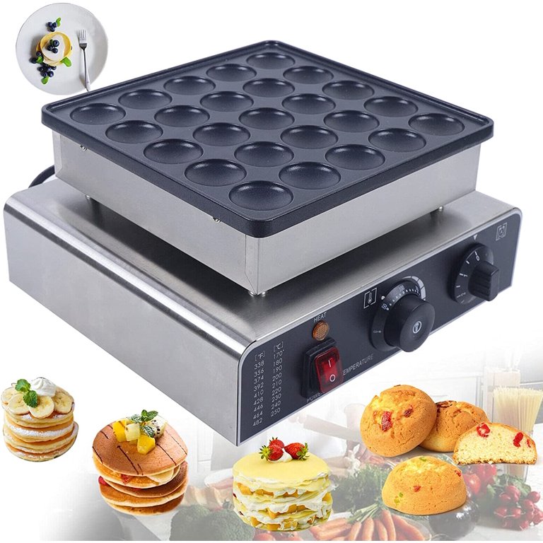VEVOR Mini Dutch Pancake Maker Poffertjes Machine for 25PCs Mini Round  Pancakes