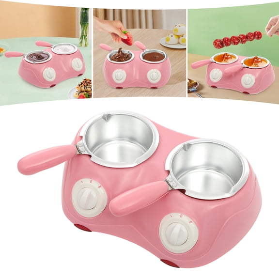Miumaeov 250ml Commercial Electric Chocolate Heating Melter Machine Candy Chocolate Making Melting Pot Pink