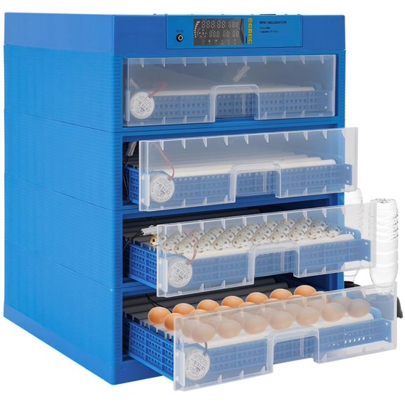 Miumaeov 256-Egg Incubator with Auto Turning & Humidity Control, Dual Power Poultry Hatcher for Chicken, Duck, Quail, Goose Eggs
