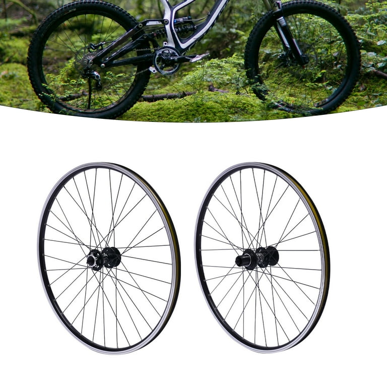 Miumaeov 27.5 Mountain Bike MTB Wheel Set Aluminum Alloy Rim Disc Brake Quick Release Front Rear Wheelset Black Walmart