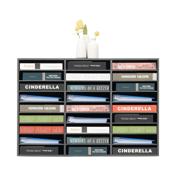 27Slot Classroom Mailbox Organizer, Thickened PVC Literature Organizer with 110lb Load Capacity for Classroom Office Home