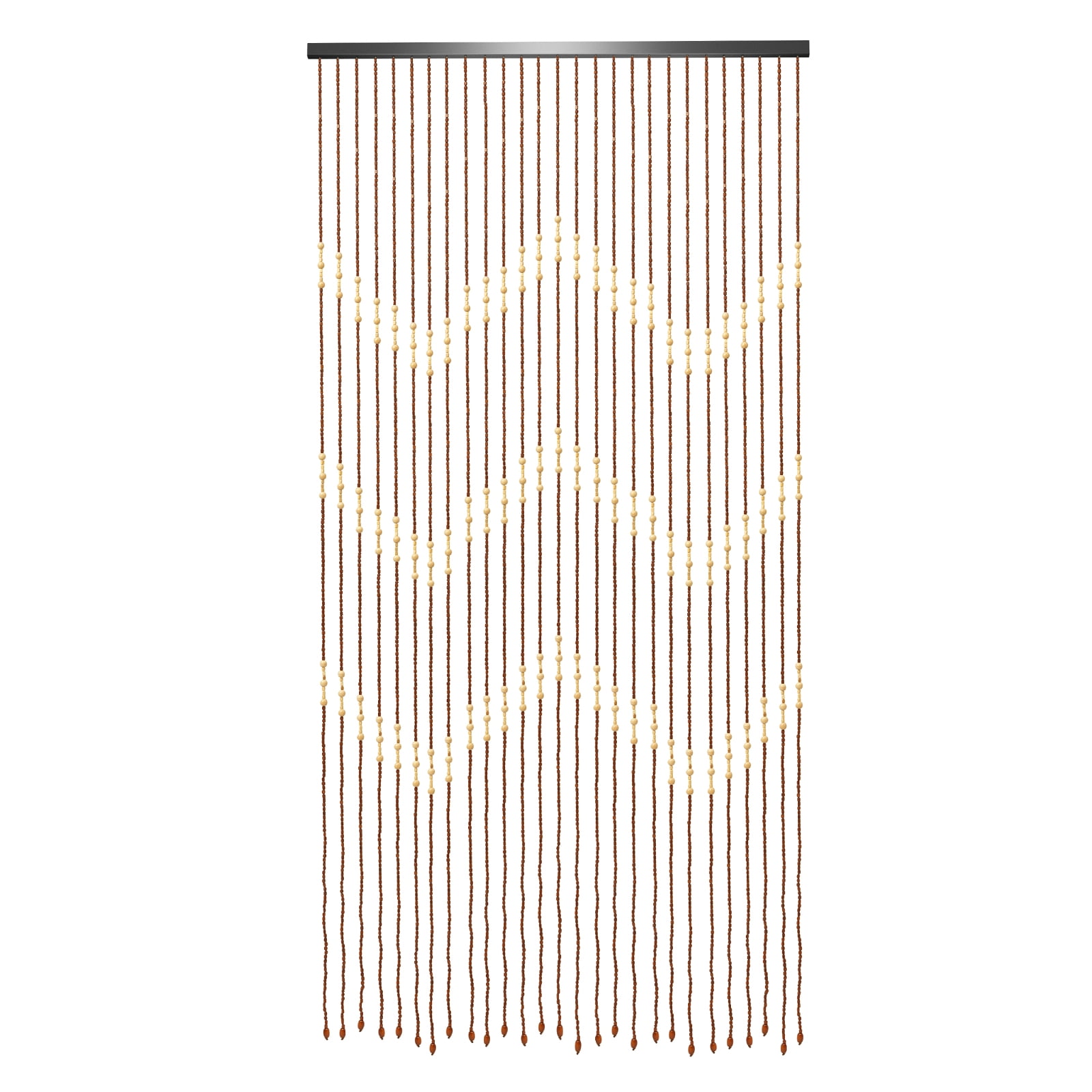 Miumaeov 27 Strands Wooden Bead Curtain Retro Door Curtain Room Divider Home Decor 90 x 175 cm