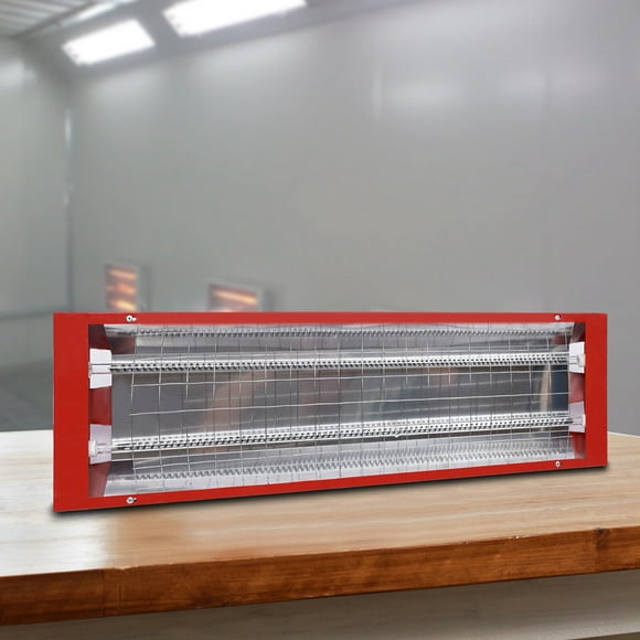 Miumaeov 2Pcs Auto Paint Booth Infrared Paint Curing Lamp Double Tube Spray Baking Heater Dryer 2KW 110V
