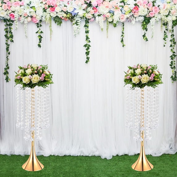 Miumaeov 2Pcs Wedding Centerpieces for Tables 55cm/21.6inch Tall Vases for Centerpieces Metal Centerpieces Table Decorations for Wedding Ceremony Party Birthday Anniversary Events