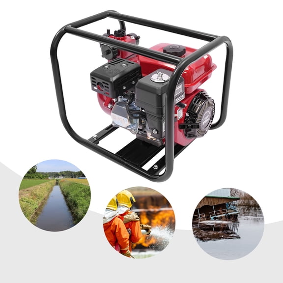 Miumaeov 2inch Water Pump 4-Stroke 212cc Gas-powered Water Transfer Pump Agricultural Irrigation Pump with 7.5 m Water Pipe