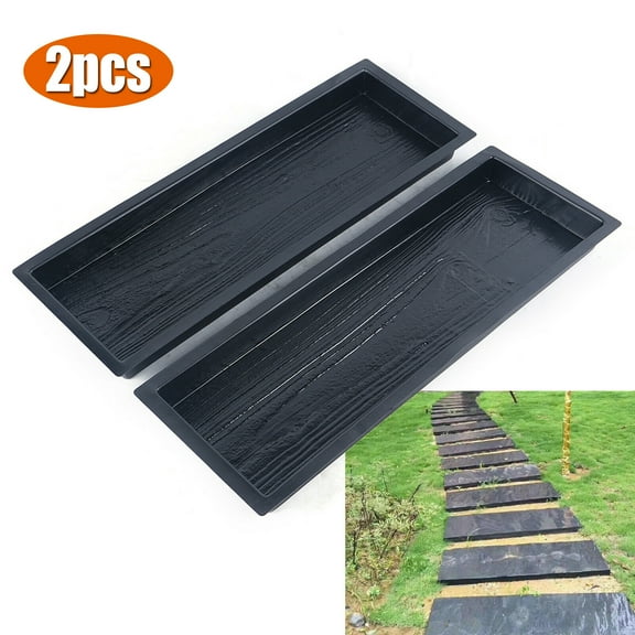 Miumaeov 2pcs Stepping Stone Concrete Paving Mold Wood Boards Set DIY Concrete Molds Pathmaker