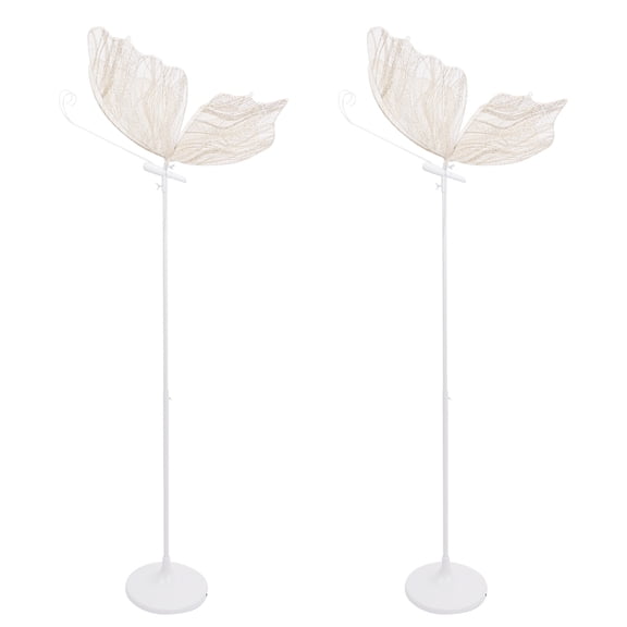 Miumaeov 2pcs Wedding Butterfly LED Floor Lamp  57.5-70.1in Adjustable Romantic Decoration Props for Christmas Party