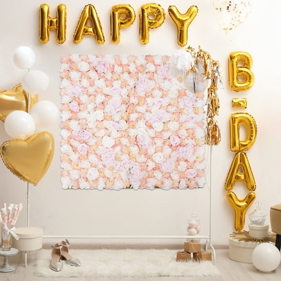 Miumaeov 3.28*3.28ft Wedding Flower Wall ArtificialRose and Hydrangeas FlowerWallPanel