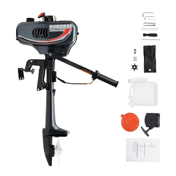 Miumaeov 3.5HP Outboard Motor, 2-Stroke Boat Motor Heavy Duty, Small Outboard Motor for Fishing Boat, Outboard Boat Motors Short Shaft, Small Boat Motor with Water Cooling
