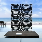 Miumaeov 3.7ft x 6ft Black Steel Outdoor Panel Privacy Screen