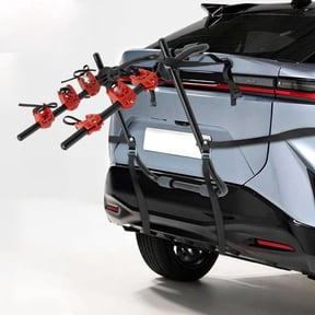 Miumaeov 3-Bike Trunk Mount Rack for Car SUV Sedan, Foldable Bicycle Carrier with Adjustable Straps, Universal Vehicle Bike Rack for Hatchback
