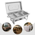 thumbnail image 1 of Miumaeov 3 Pans Food Warmer Stainless Steel Chafing Dish Buffet Set Catering Chafer with Lid, 1 of 18