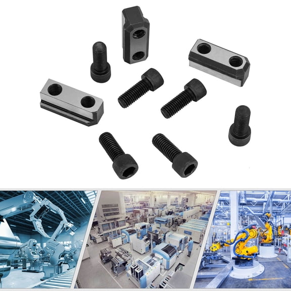 Miumaeov 3-Pcs T Nuts Jaws M12 Bolts Kit For 10 Inch Hydraulic 3-Jaw Hollow Chuck T-nuts