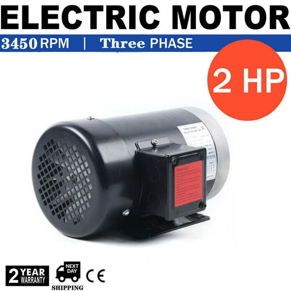Miumaeov 3-Phase Electric Motor 2HP Air Compressor Motor Oilfield Agriculture Air Compressor 3450RPM 56C Frame TEFC 208-230/460 Volt 5/8" Shaft