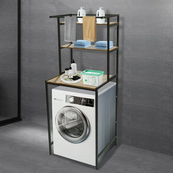 Miumaeov 3-Tier Over The Washer and Dryer Storage Shelf Floor Mount Organizer Rack Space Saver For Laundry Room Bathroom Toilet