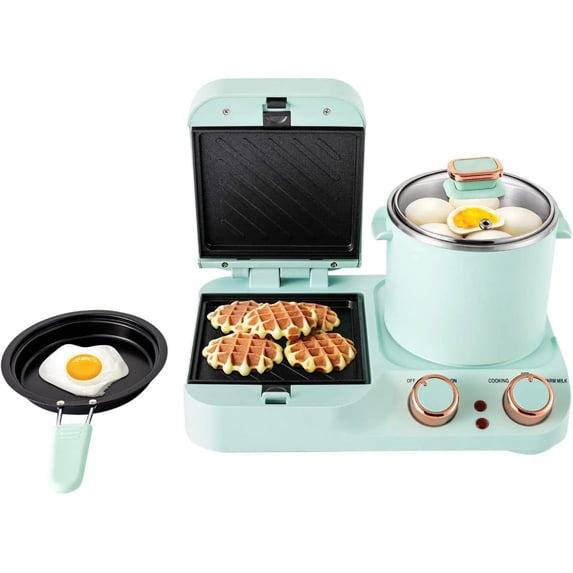 Curated visual reference: Visual Reference: Miumaeov 3 In 1 Non Stick Breakfast Machine Light Blue
