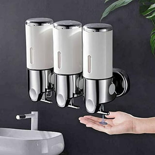 YIAOZ 3 in 1 Chamber Wall Mounted Bathroom Shower Pump Dispenser and  Organizer-Holds Shampoo, Soap, Conditioner, Shower Gel, for Bathroom  Kitchen Hotel,Non-Drilled Wall Distributor Black - Yahoo Shopping