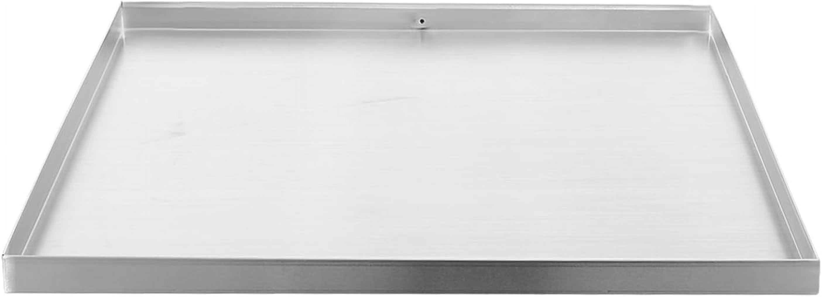 Miumaeov 30*30*1.5in Washing Drain Pan, Heavy Duty 304 Stainless Steel Washing Machine Tray Washing Machine Pan with Drain Hole&Hose Adapter, for Most Models Of Washers & Appliances.