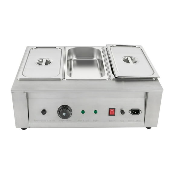 Miumaeov 300W Electric Commercial Chocolate Tempering Machine 3 Pot Chocolate Melter Food Warmer Stainless Steel