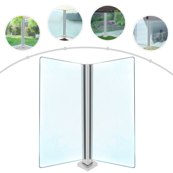 Miumaeov 304 Stainless Steel Glass Railing Post Fence Support System for Exterior Interior 91cm/35.8in Height