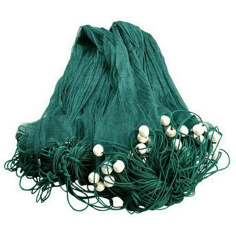 Miumaeov 33ft Nylon Beach Seine Drag Net Fishing Cast Monofilament Fish Mesh Sinker Nets, Size: 2x10M/6.5x33FT, Green