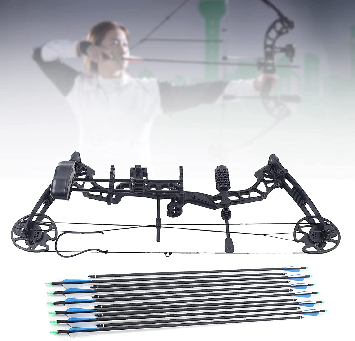 Miumaeov 3570lbs Compound Bow Arrows Kit 329fps LaborSaving