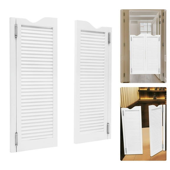 Miumaeov 36.5*3.4*107cm Wall-mounted Swinging Door Double Half Door Swinging Shop Door Partition Door White