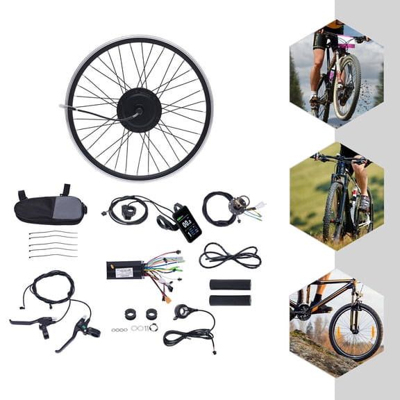 Miumaeov 36V 500W 24 inch Wheel Electric Bicycle Motor Conversion Kit E Bike Cycling LCD
