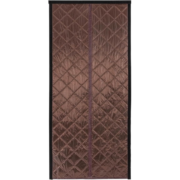 Miumaeov 37.4*82.68in Coffee Brown Door Curtain,Heavy-Duty Thermal Insulated Magnetic Door Screen for Home/Office,Privacy & Bug Protection