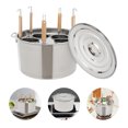 thumbnail image 1 of Miumaeov 37L/39qt 5 Holes Pasta Cooker Insert Set Stainless Steel Insert Strainer Basket Cookware Commercial Cooking Tool Silver, 1 of 24