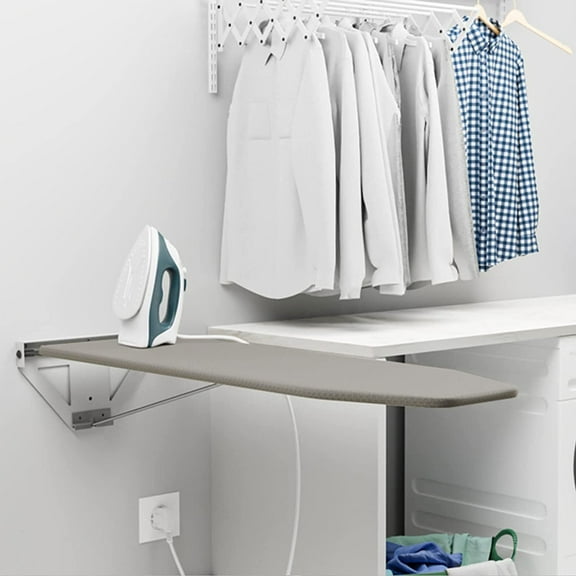 Miumaeov 39.3"x12" Wall-Mounted Ironing Board Steam Iron Rest Foldable Ironing Station Heat-Resistant