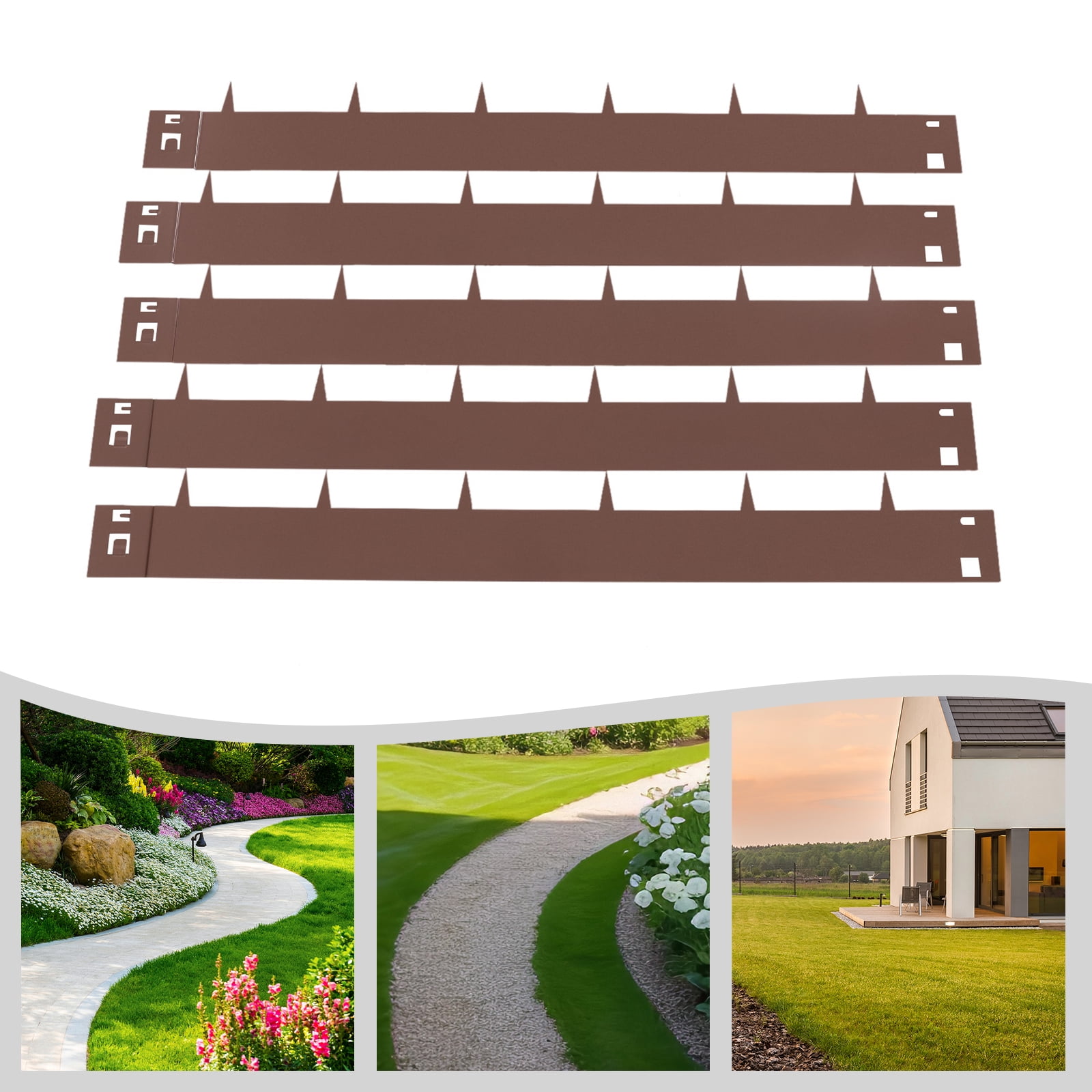 Miumaeov 39" L x 3" H Strips Steel Landscape Edging, 5PCS Garden Metal Landscape Edging Border, Minimalist Steel Garden Edging Border, Bendable Metal Landscape Edging for Yard, Garden, Lawn