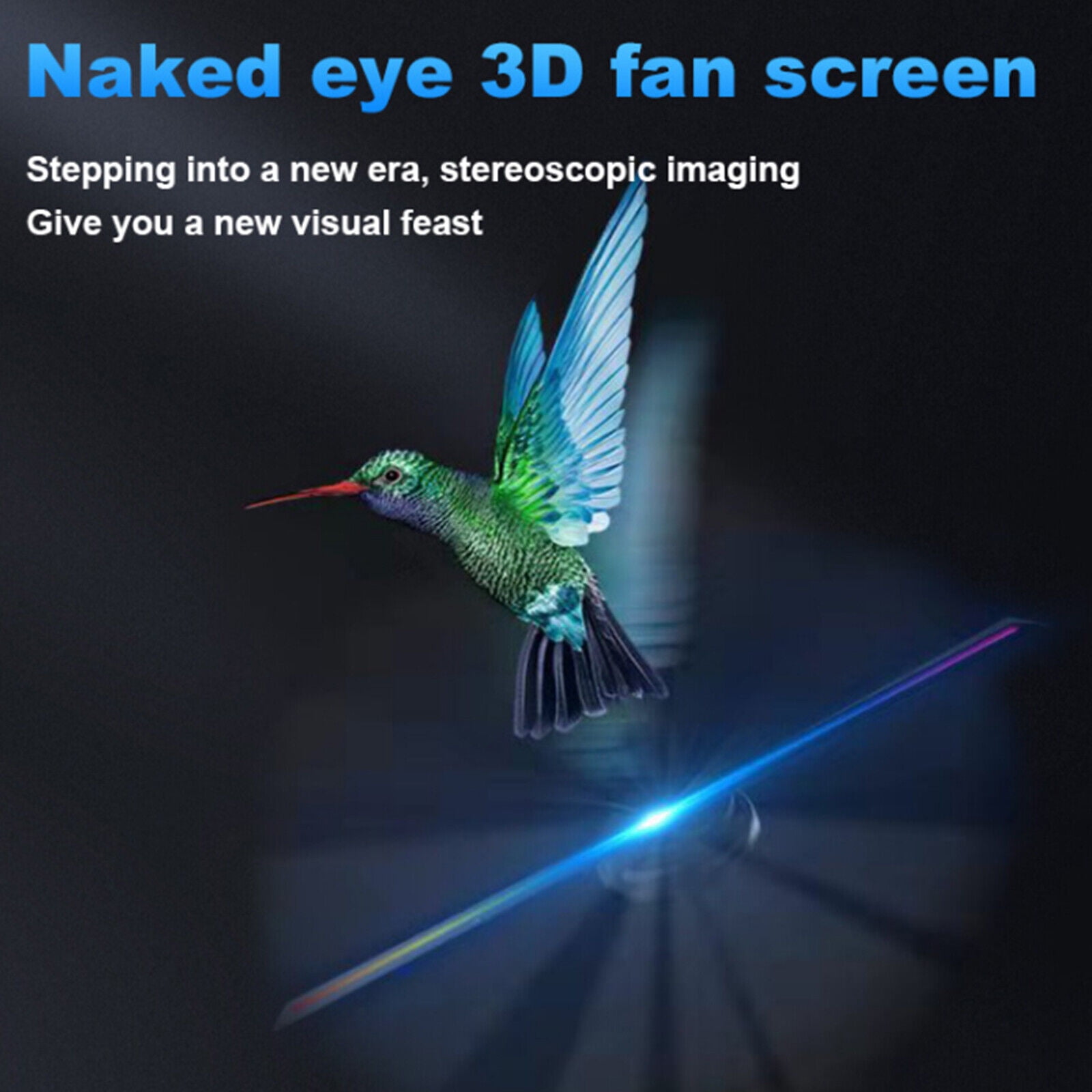 Miumaeov 3D Hologram Fan 16.5in 1080P 3D Holographic Fan Projector with Remote Contro for Business Store