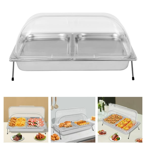 Miumaeov 3L/ 3.17Qt Food Display Tray Buffet Cold Food Serving Cooler Platter Tabletop Party Dish Plate