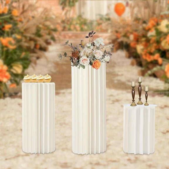 Miumaeov 3pcs Wedding Flower Stand Party Centerpieces Decor Cardboard Column 40/60/80cm