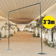 Miumaeov 3x3m Wedding Photography Backdrop Stand Stainless Steel Curves Pipe and Drape Backdrop or Room Divider Kit Adjustable Curved Pipe and Drape Backdrop Support Kit for Wedding Party