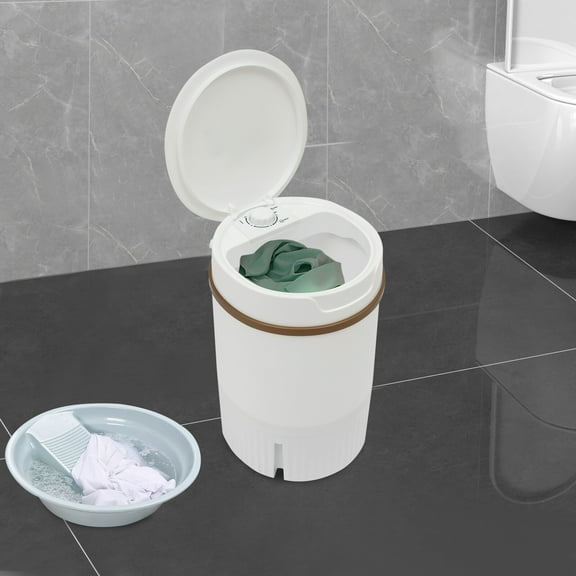 Miumaeov 4.5L Portable Mini Washing Machine Travel Washer with Drainage Basket Multi-Functional White