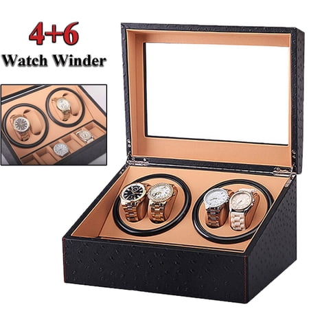 Miumaeov 4+6 Automatic Rotation Watch Winder Box Watch Display Storage Organizer Case