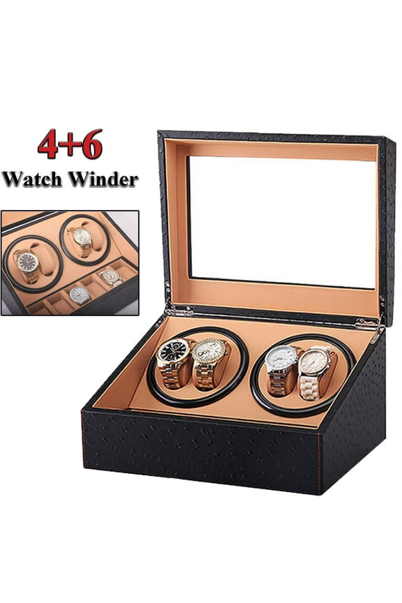 4+6 Automatic Rotation Watch Winder Box Watch Display Storage Organizer Case