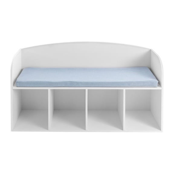 Miumaeov 4 Compartments Bookshelf with Soft Cushion Multifunctional Open Cube Bookcase Storage Organizer